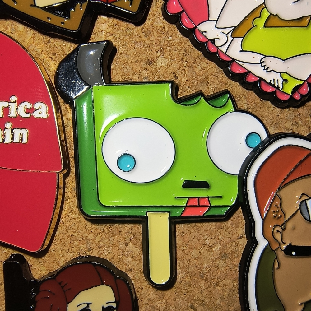 Green Cartoon Popsicle Enamel Pin Invader Zim